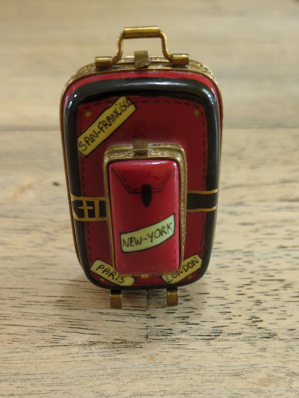Limoges Traveling Suitcase Trinket Box